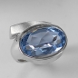 Preview: Schmuck-Michel Damen Ring Silber 925 Spinell, synth. Aquamarinfarbe (R1) -Ringgröße 56