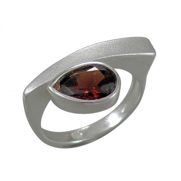 Schmuck-Michel Damen Ring Silber 925 Granat Tropfen 1,5 Karat (1030) Ringgröße 54