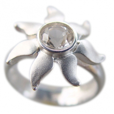 Schmuck-Michel Damen Ring Sonne Silber 925 Bergkristall (1100) Ringgröße 55