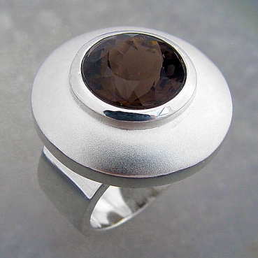 Schmuck-Michel Damen Ring Silber Rauchquarz 6 Karat (1110) - Ringgröße 60