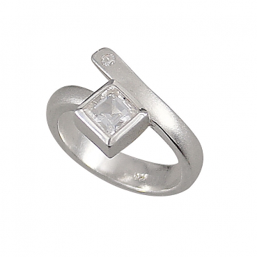Schmuck-Michel Damen Ring Silber 925 Bergkristall Carré (1200) - Ringgröße 54