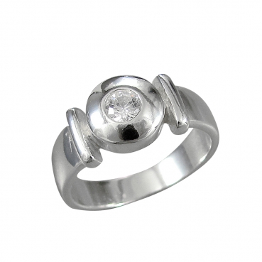 Schmuck-Michel Damen Ring Silber 925 Bergkristall 0,5 Karat (3500) - Ringgröße 50