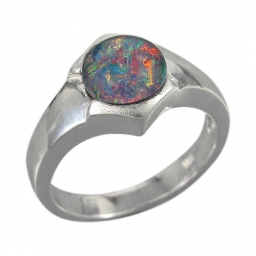 Schmuck-Michel Damen Ring Silber Opal-Triplette 8 mm (3660) - Ringgröße 56