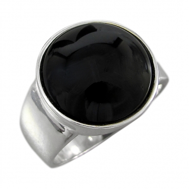 Schmuck-Michel Damen Ring Silber 925 Onyx 15 mm (4065) - Ringgröße 63