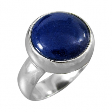 Schmuck-Michel Damen Ring Silber 925 Lapis lazuli 12 mm (R3) - Ringgröße 52