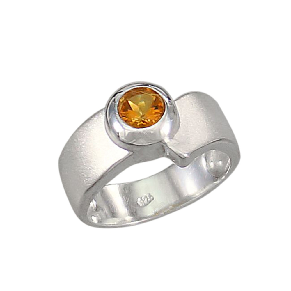 Schmuck-Michel Damen Ring Silber 925 Citrin 0,5 Karat (1310) - Ringgröße 52