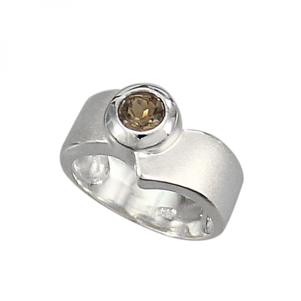 Schmuck-Michel Damen Ring Silber 925 Rauchquarz 0,5 Karat (1310) - Ringgröße 57