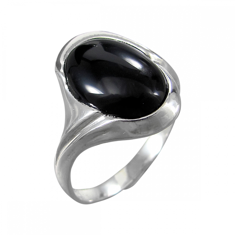 Schmuck-Michel Damen Ring Silber 925 Onyx 14 x 10 mm (1355) - Ringgröße 60