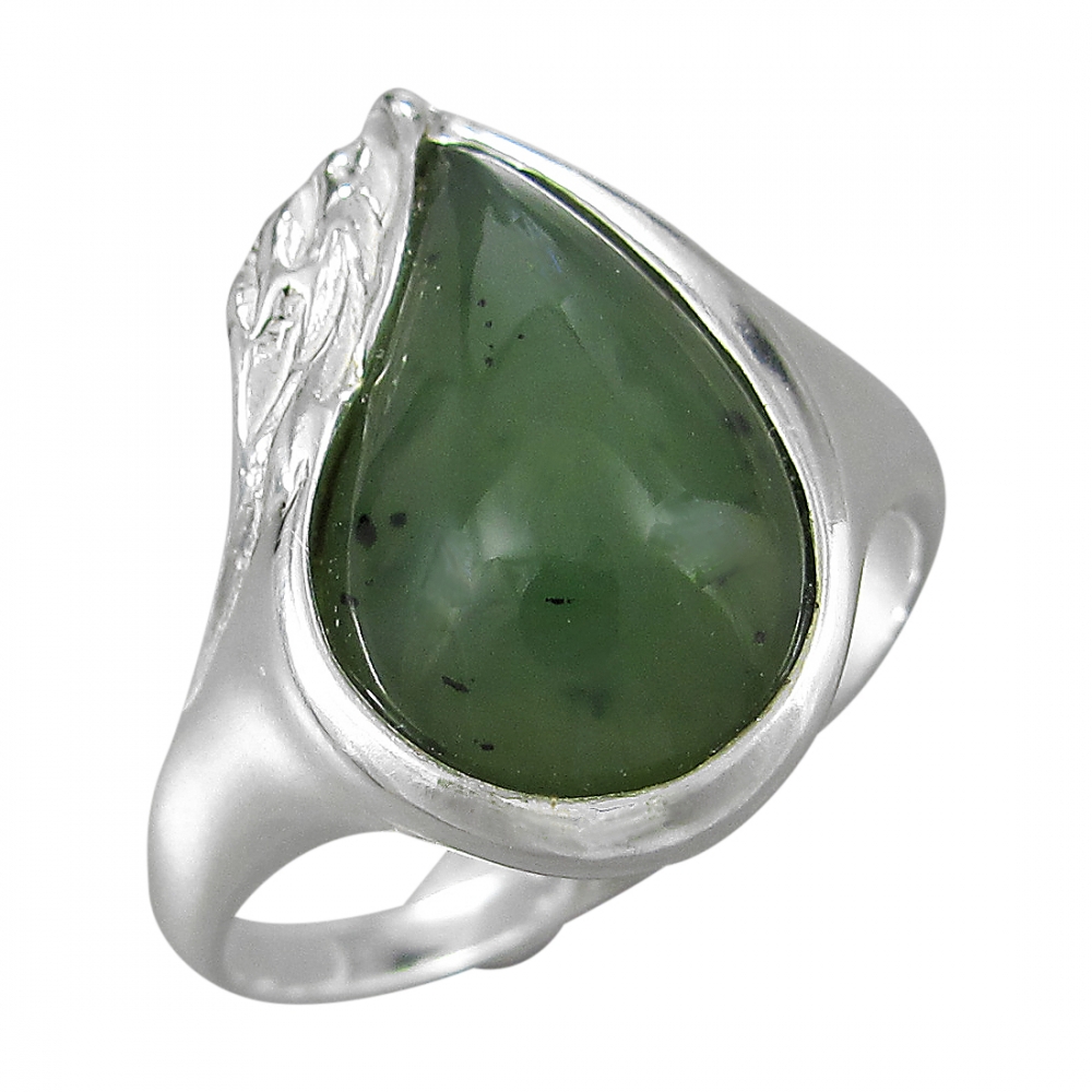 Schmuck-Michel Damen Ring Silber 925 Jade 16 x 11 mm (2250) Ringgröße 62