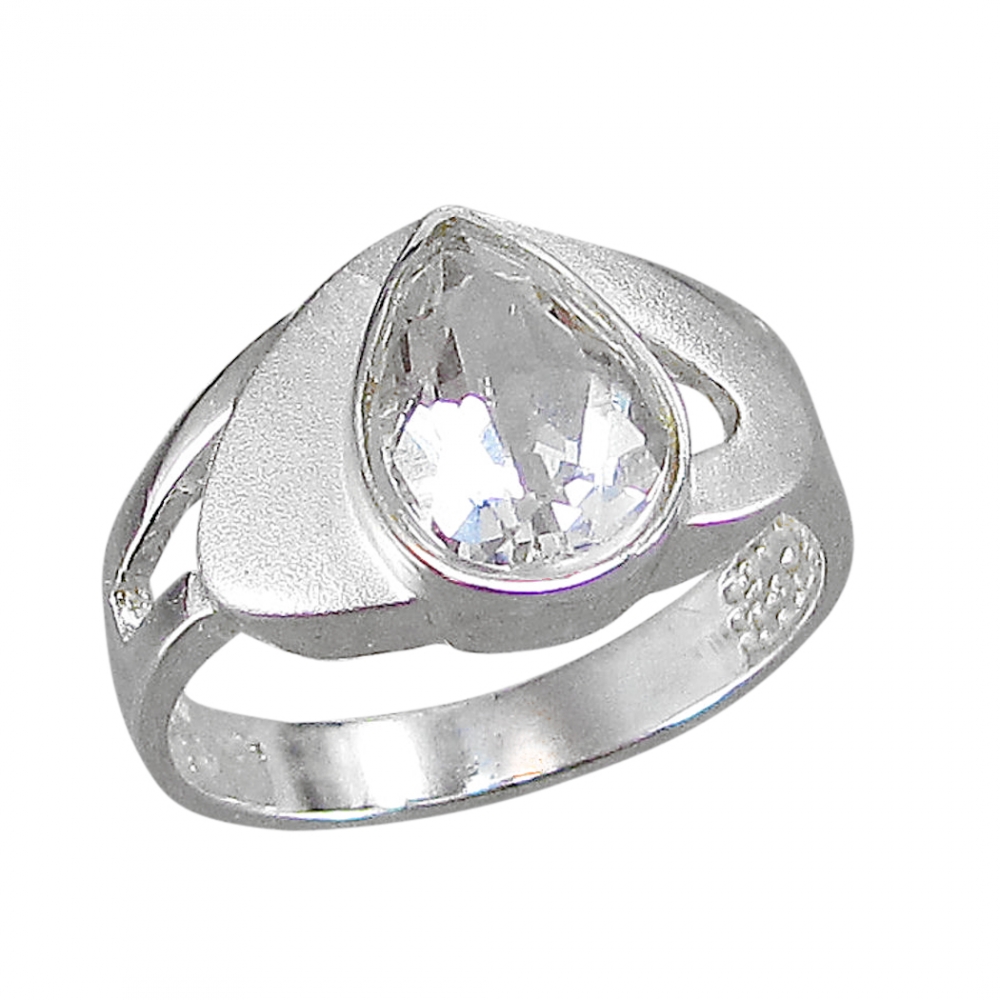Schmuck-Michel Damen Ring Silber 925 Bergkristall Tropfen 1,9 Karat (2390) Ringgröße 53