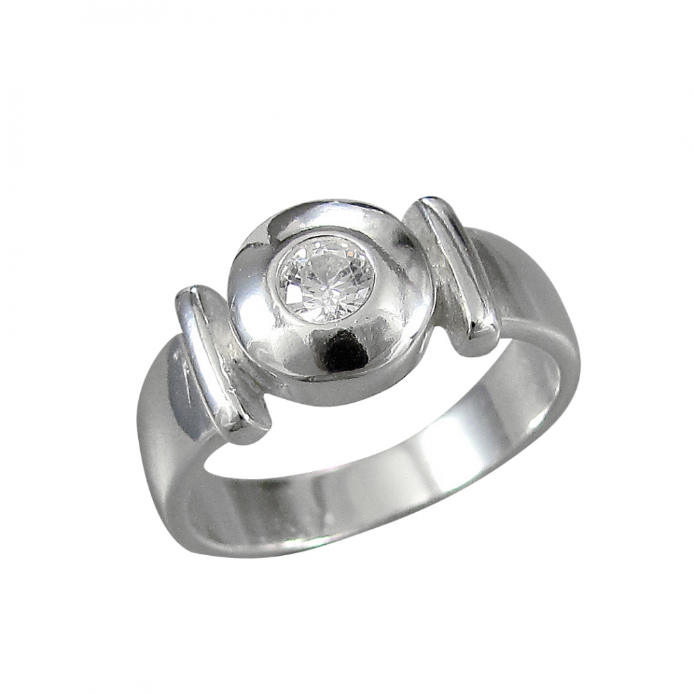 Schmuck-Michel Damen Ring Silber 925 Bergkristall 0,5 Karat (3500) - Ringgröße 51