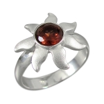 Schmuck-Michel Damen Ring Sonne Silber 925 Granat 1,0 Karat (1100) Ringgröße 58