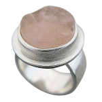 Schmuck-Michel Damen Ring Silber 925 Rosenquarz 15 mm - Mineral Cut (1120) Ringgröße 55