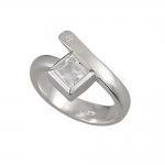 Schmuck-Michel Damen Ring Silber 925 Bergkristall Carré (1200) - Ringgröße 56