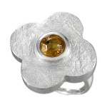 Schmuck-Michel Damen Ring Blume Silber 925 Citrin 0,8 Karat (1450) - Ringgröße 58