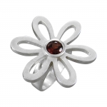 Schmuck-Michel Damen Ring Blume Silber 925 Granat 1,0 Karat (1460) - Ringgröße 59