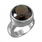 Schmuck-Michel Damen Ring Silber 925 Rauchquarz 6 Karat (R3) - Ringgröße 59